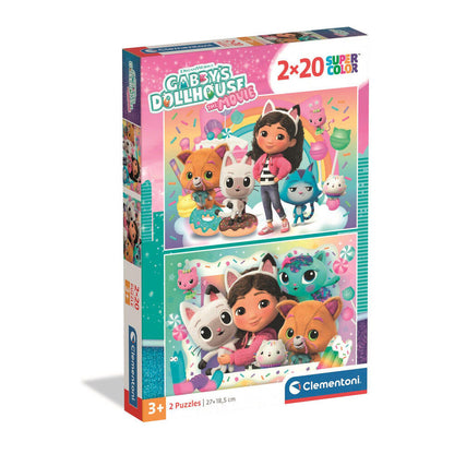 Caja de 2 puzzles Clementoni de Gabby’s Dollhouse de 20 piezas