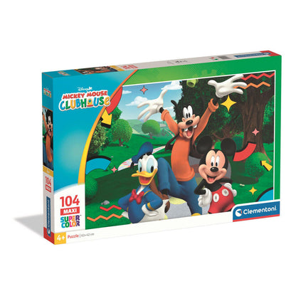 Puzzle maxi Disney Mickey Clubhouse de 104 piezas con Mickey, Donald y Goofy