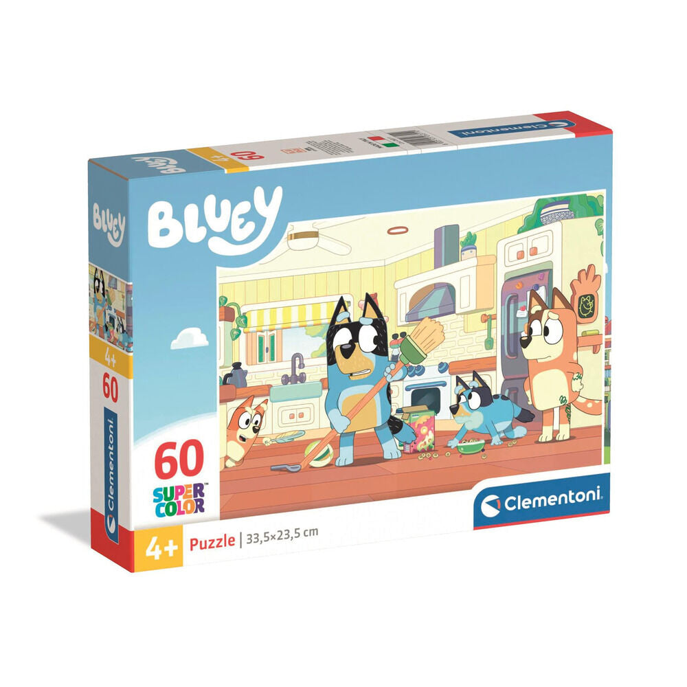 Puzzle Bluey Clementoni de 60 piezas con escena en la cocina