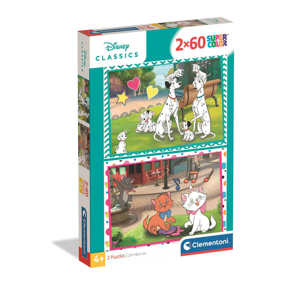 Puzzle Clementoni Disney Classic con escenas de dálmatas y Los Aristogatos