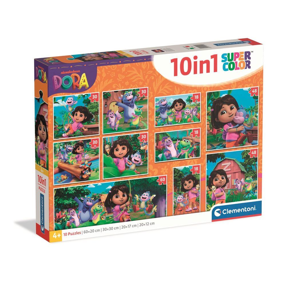 Caja del puzzle 10 en 1 de Dora la Exploradora de Clementoni