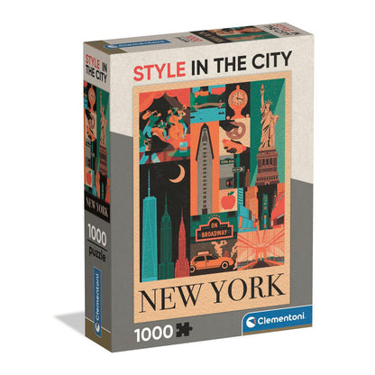 Puzzle Clementoni de 1000 piezas con collage retro de New York