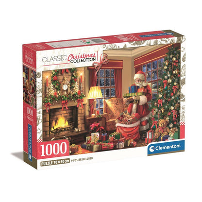 Puzzle Clementoni Santa's Visit de 1000 piezas con escena navideña