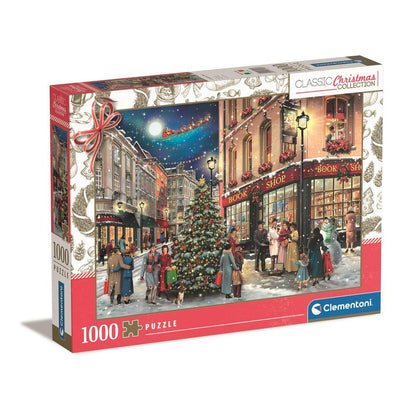 Puzzle Clementoni de 1000 piezas con ciudad nevada y árbol de Navidad