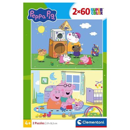Caja de 2 puzzles Clementoni de Peppa Pig de 60 piezas - 2