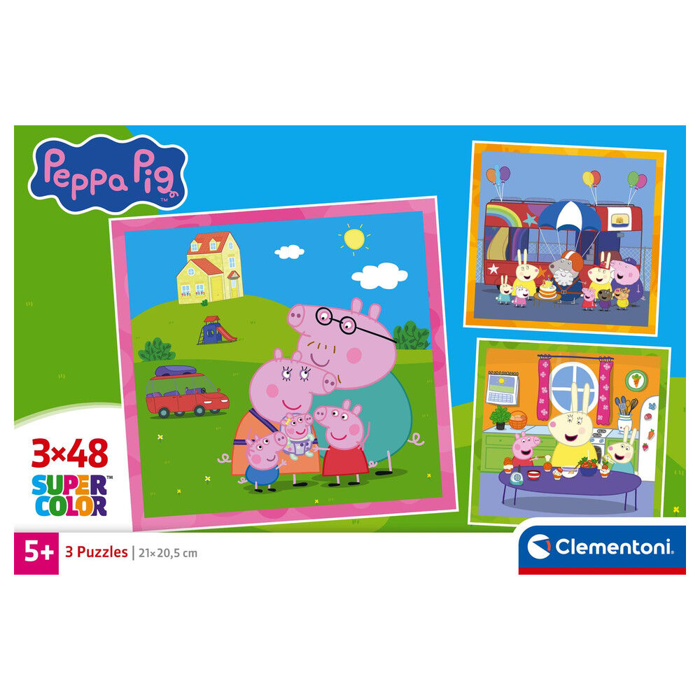 Caja de 3 puzzles Clementoni de Peppa Pig de 48 piezas - 2