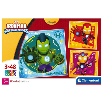 Puzzle Clementoni Marvel de Iron Man y Hulk con tres puzzles de 48 piezas - 2