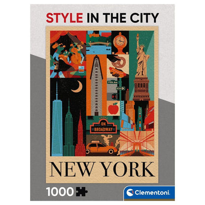 Puzzle Clementoni de 1000 piezas con collage retro de New York - 2