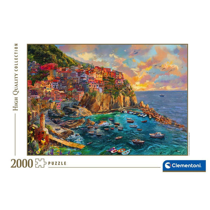 Puzzle Clementoni de 2000 piezas con paisaje costero de Manarola - 2
