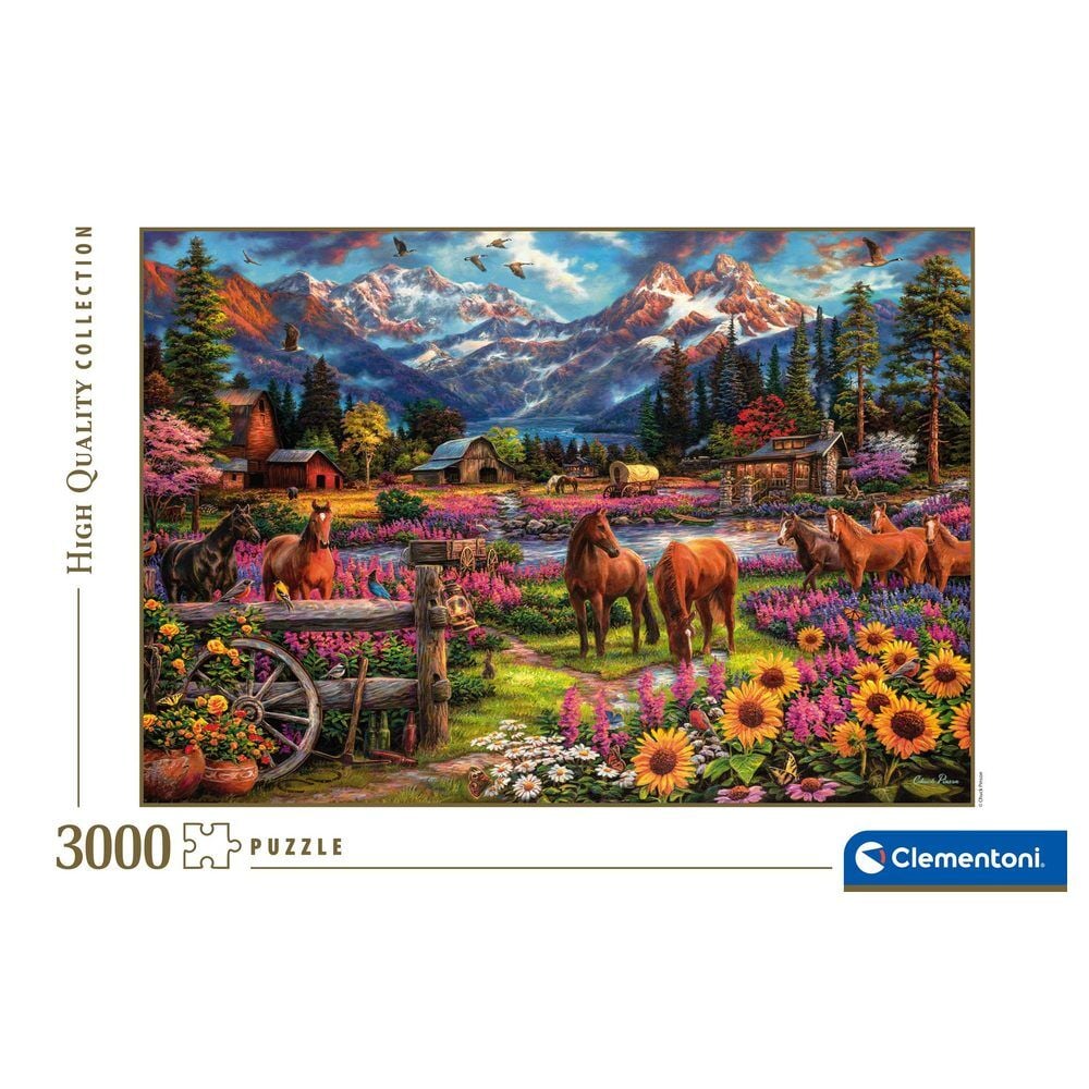 Puzzle Clementoni Free To Roam de 3000 piezas con caballos y paisaje montañoso - 2