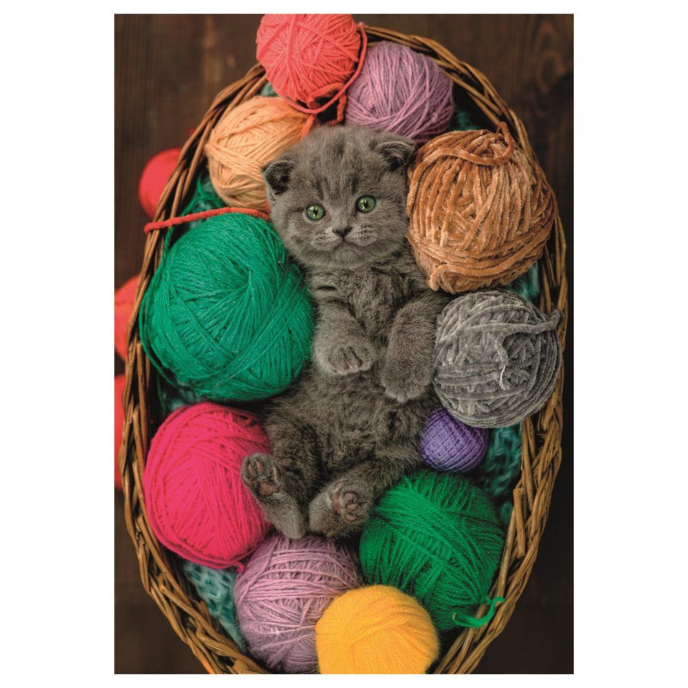 Puzzle Clementoni Fluffy Kitten de 500 piezas con gatito y ovillos de lana - 3