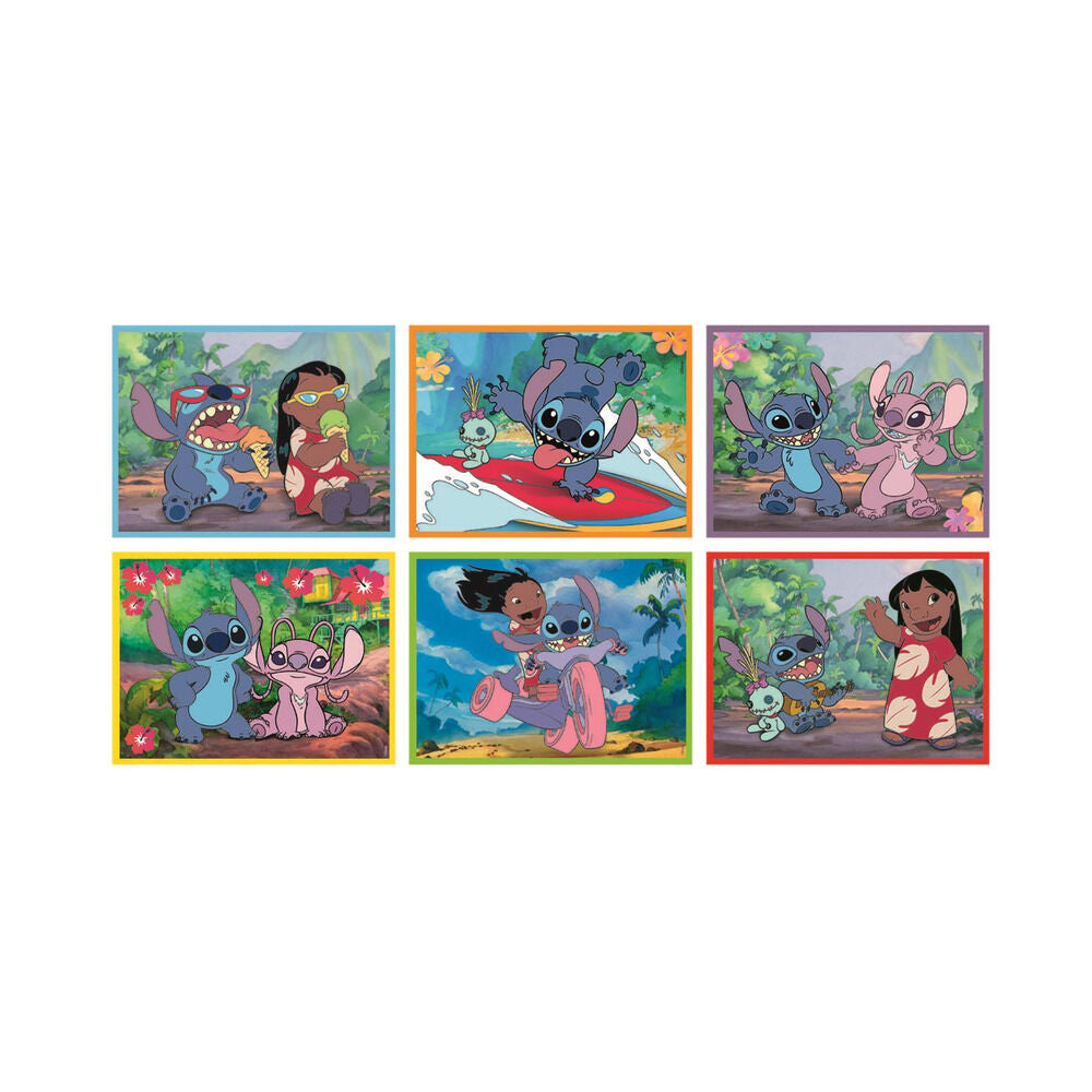 Set de cuatro puzzles infantiles de Stitch Clementoni