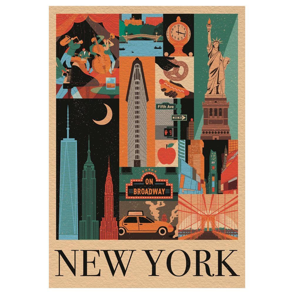 Puzzle Clementoni de 1000 piezas con collage retro de New York - 3