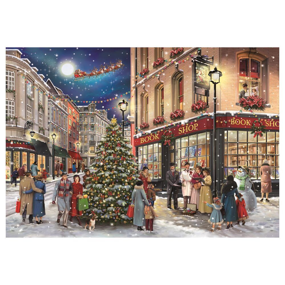 Puzzle Clementoni de 1000 piezas con ciudad nevada y árbol de Navidad - 2
