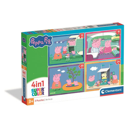 Puzzle Peppa Pig Clementoni 4 en 1 con cuatro escenas