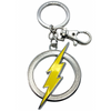 Llavero MONOGRAM con logo de Flash, rayo amarillo y círculo plateado