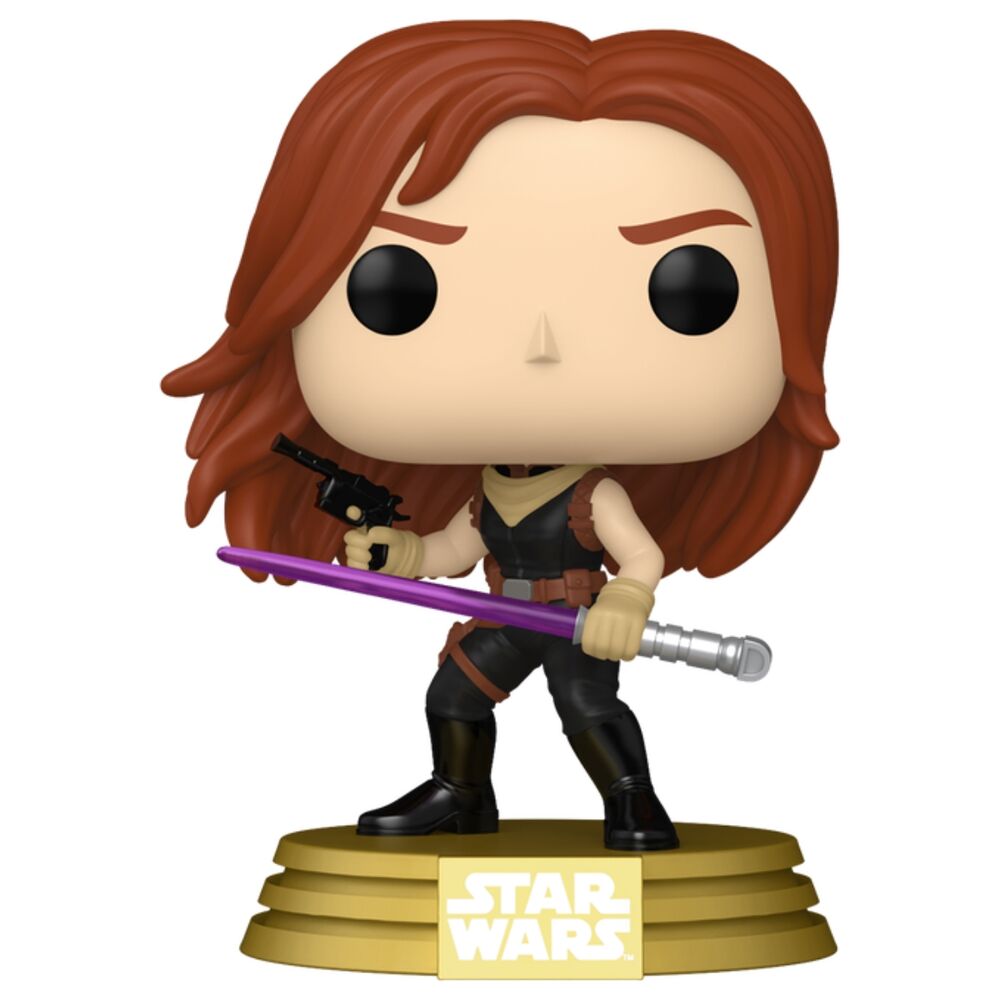 Figura Funko POP de Mara Jade con sable morado y base de Star Wars