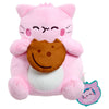 Peluche Galleta Pembe de gato rosa con una galleta marrón