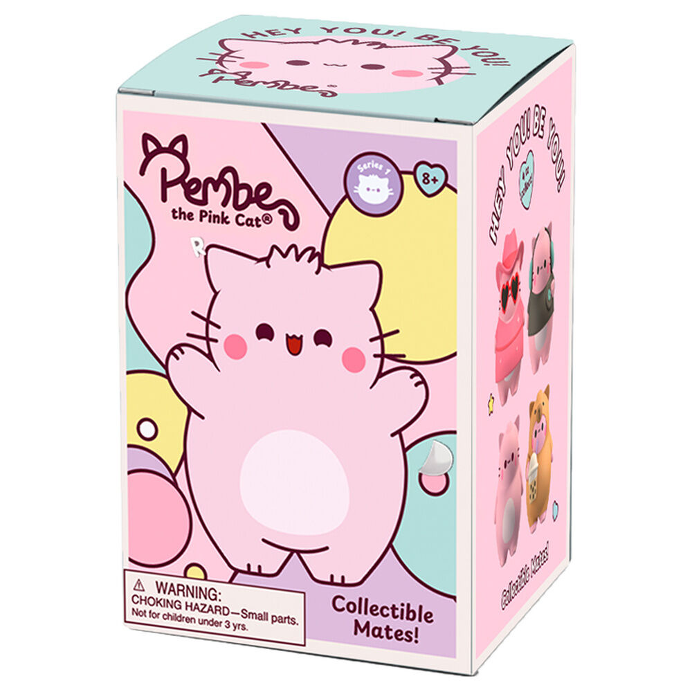 Figura jumbo Pembe the Pink Cat de 9 cm en presentación rosa - 2