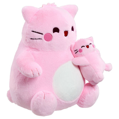 Peluche Pembe rosa abrazando a un gatito pequeño - 2