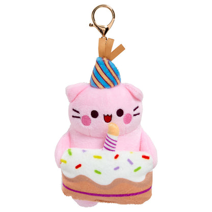 Llavero de peluche Pembe con gato rosa y corazón rojo - 6