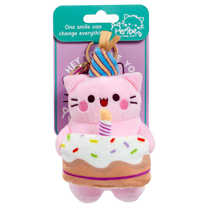 Llavero de peluche Pembe con gato rosa y corazón rojo - 7