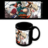 Taza negra de My Hero Academia con Deku, Todoroki y Bakugo