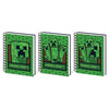 Cuaderno A5 3D Minecraft con espiral y portada verde de Creeper