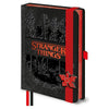 Cuaderno A5 Premium Stranger Things negro con detalles rojos