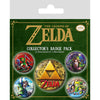 Set de 5 chapas The Legend of Zelda con diseños de Link y la Trifuerza