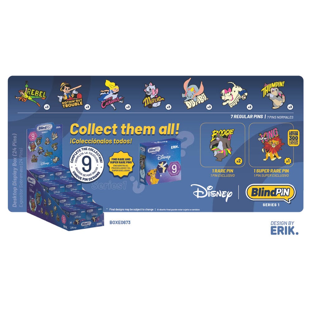 Pin misterioso Disney BlindPIN Serie 1 de ERIK con diseños de personajes clásicos