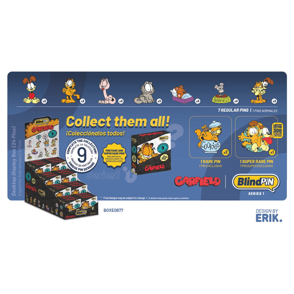 Garfield BlindPIN Serie 1 con diseños coleccionables sorpresa