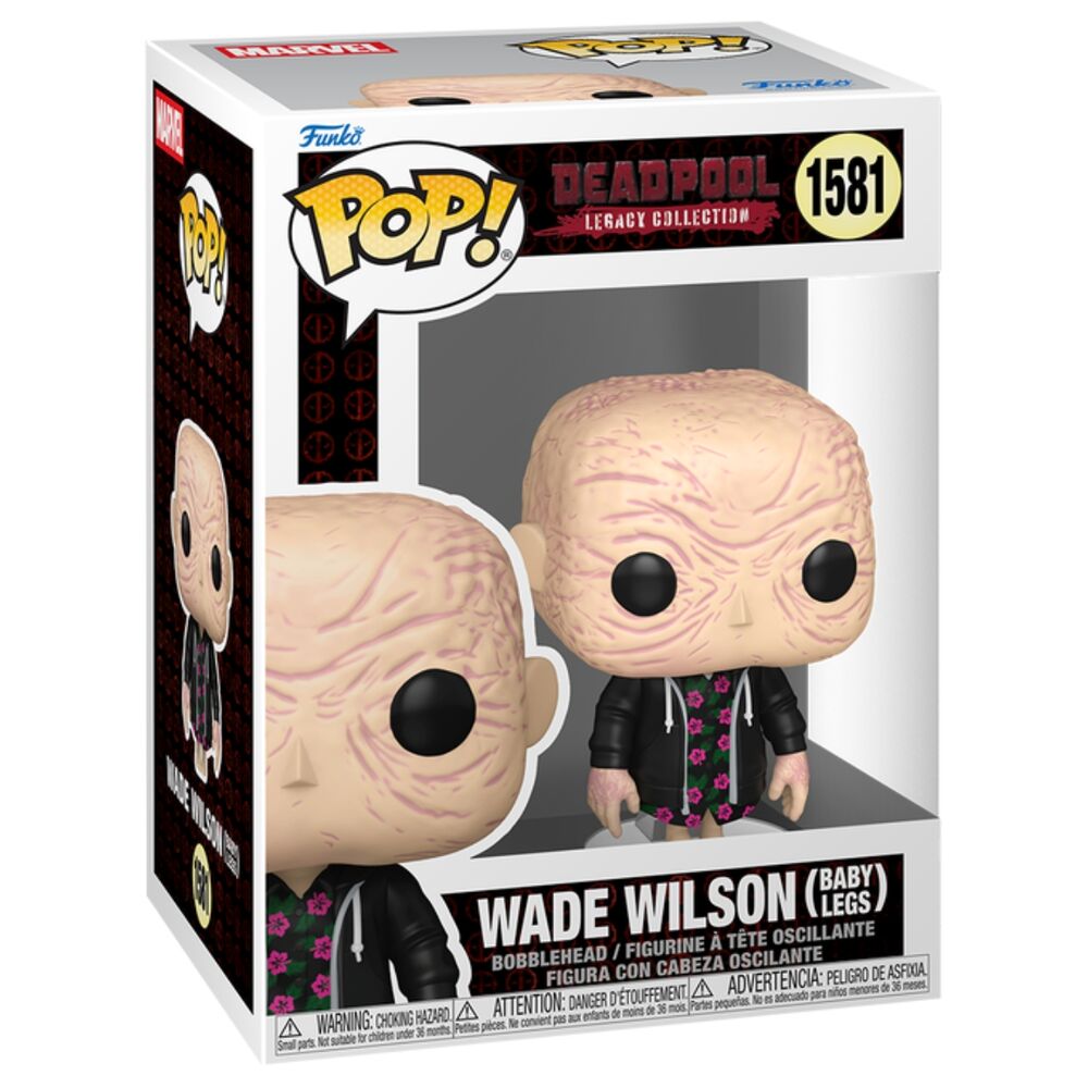 Figura Funko POP! Deadpool with Baby Legs con chaqueta negra y conjunto floral - 2
