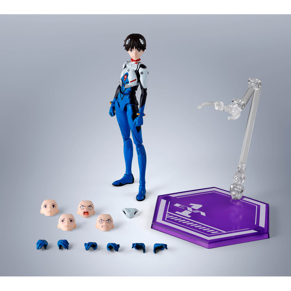 Figura articulada S.H.Figuarts de Shinji Ikari de Evangelion con rostros y manos intercambiables