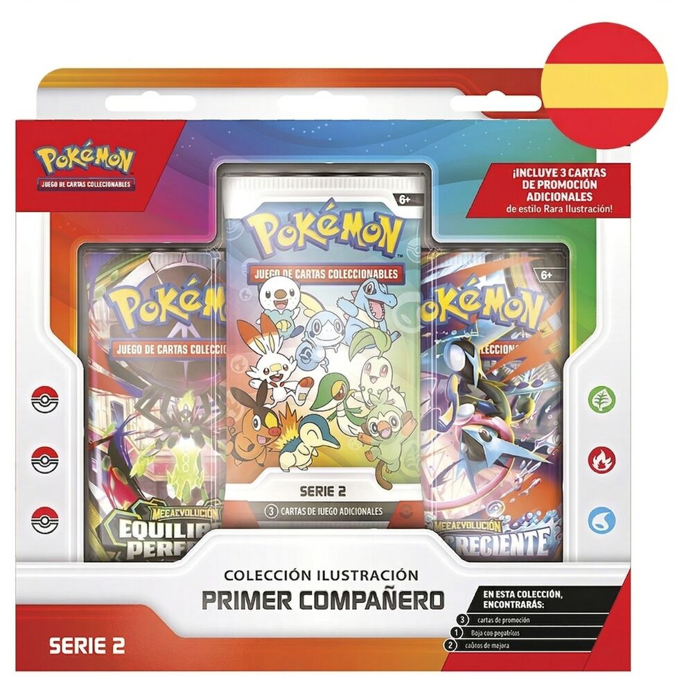 Colección Pokémon Primer Compañero Serie 2 con sobres, cartas de promoción y pegatinas