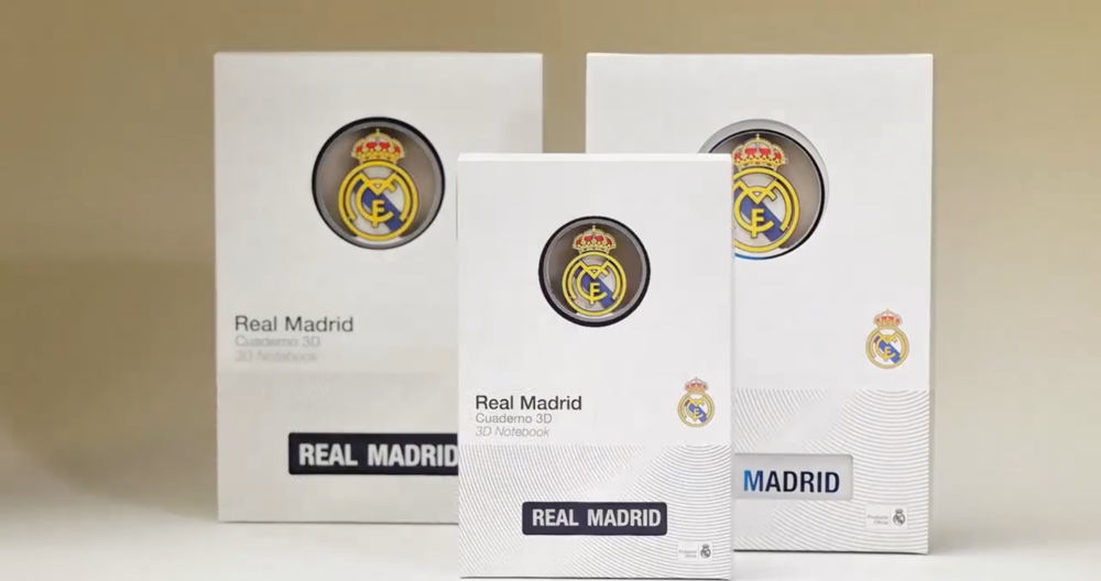 Cuaderno A5 azul oscuro del Real Madrid con escudo 3D - 2