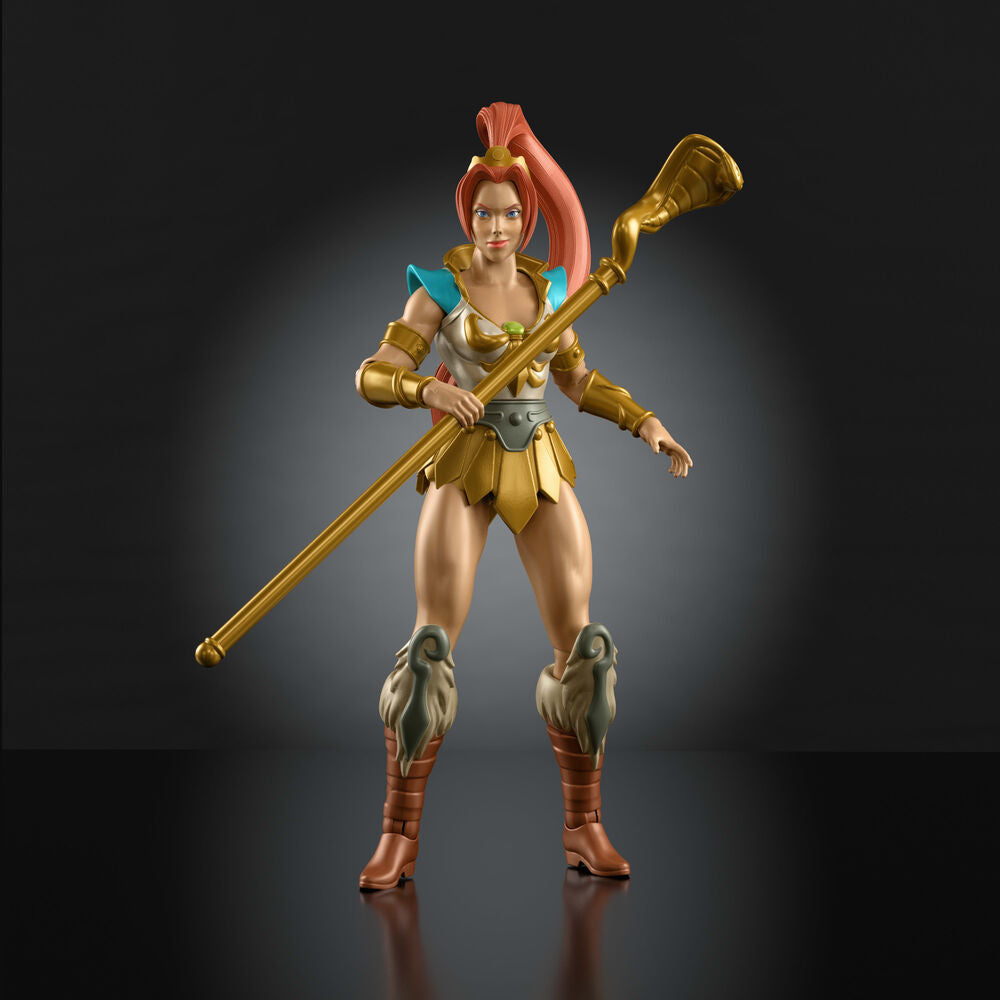 Figura articulada de Teela con armadura dorada y báculo - 2