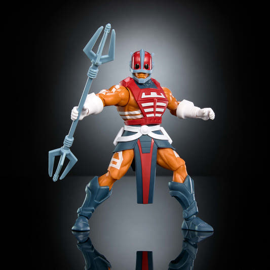 Figura articulada Zodac de Masters of the Universe con armadura y báculo azul - 3