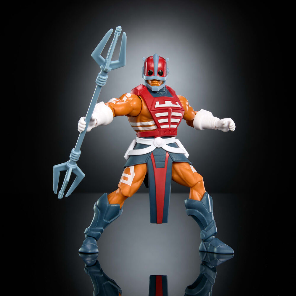 Figura articulada Zodac de Masters of the Universe con armadura y báculo azul - 3