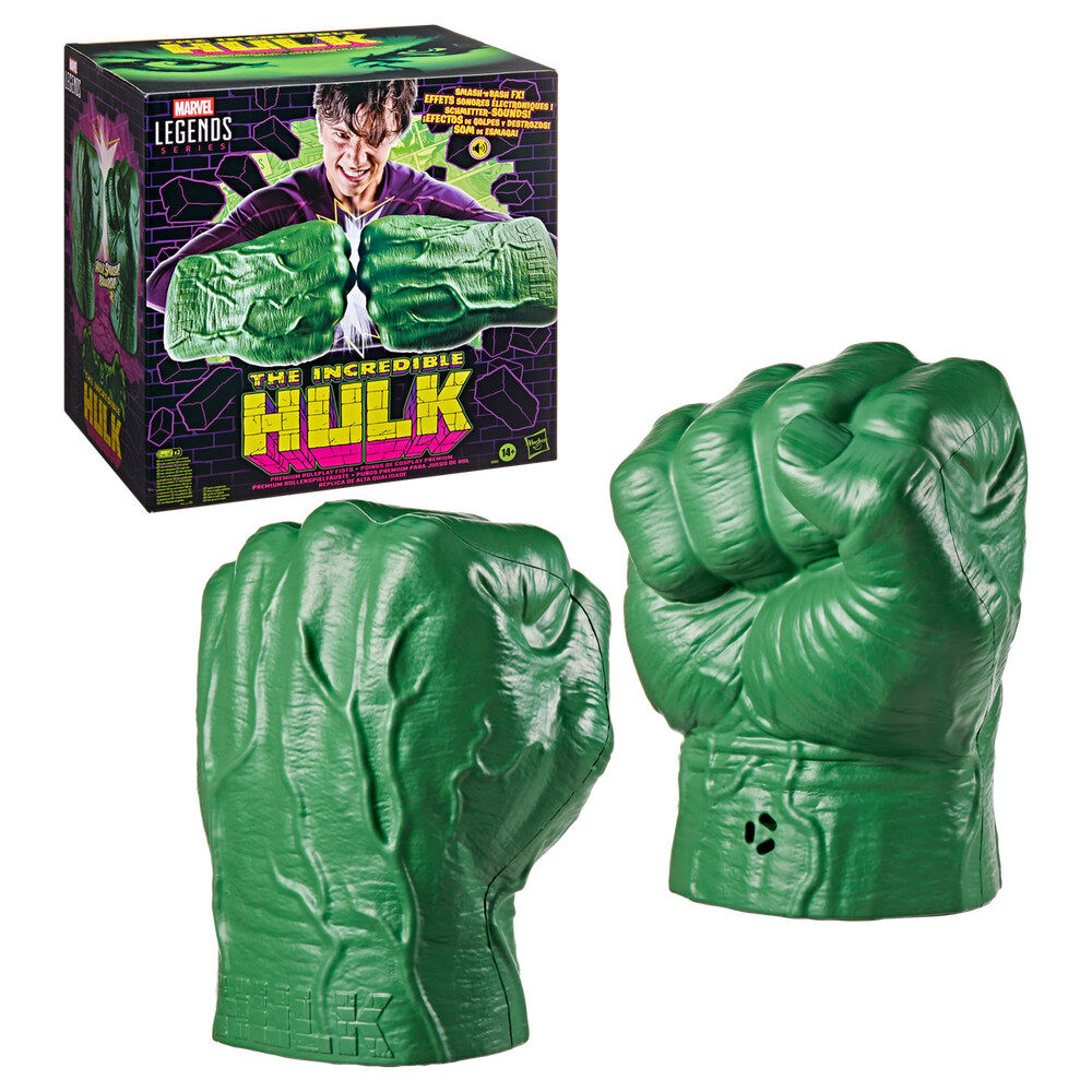 Puños verdes premium de Hulk Marvel Legends con sonidos