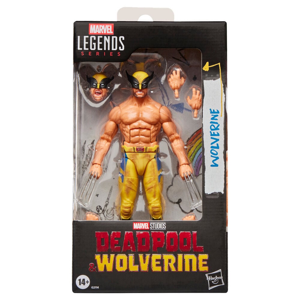 Figura articulada de Wolverine Marvel Legends con traje amarillo y azul - 2