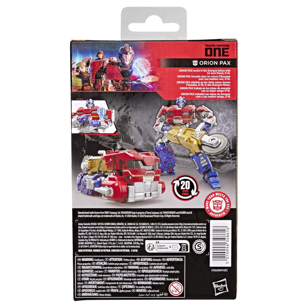 Figura articulada Orion Pax Transformers One en modo robot con sierra de minería - 7