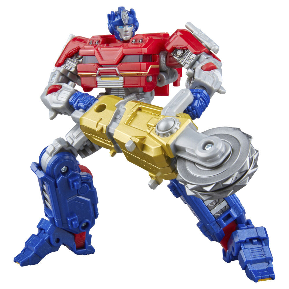 Figura articulada Orion Pax Transformers One en modo robot con sierra de minería - 4