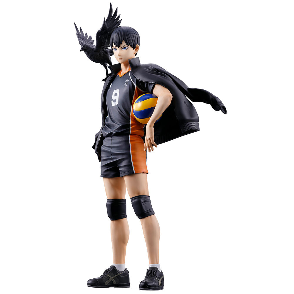 Figura de Tobio Kageyama de Haikyu!! con balón, uniforme de Karasuno y cuervo