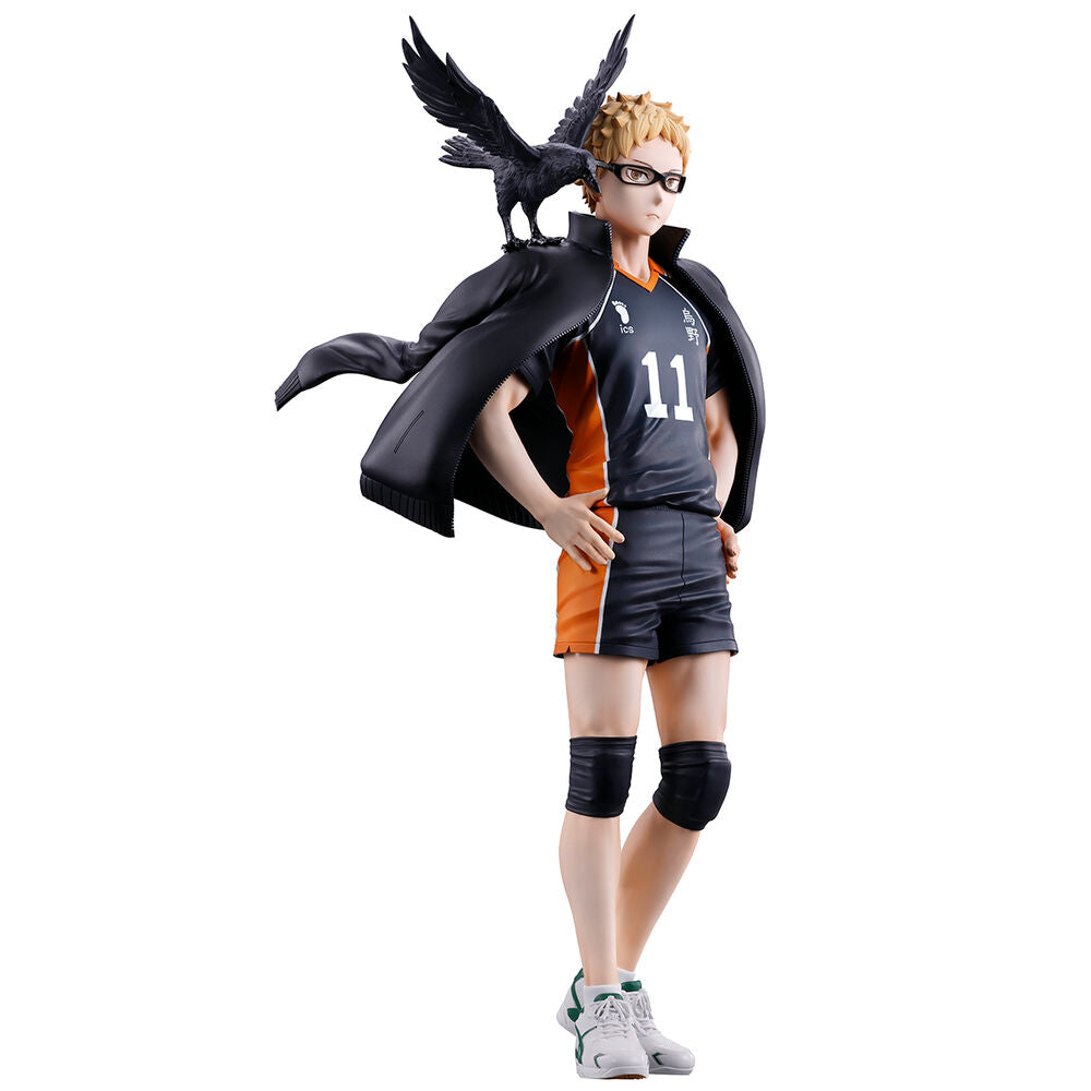Figura Ichibansho de Tsukishima de Haikyu!! con uniforme de Karasuno y un cuervo - 2