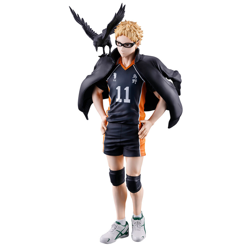 Figura Ichibansho de Tsukishima de Haikyu!! con uniforme de Karasuno y un cuervo - 4