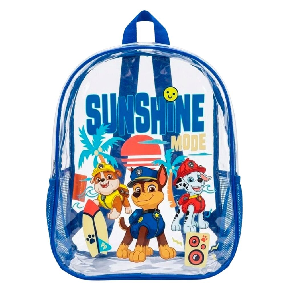 Mochila transparente azul de Paw Patrol con Chase, Marshall y Rubble