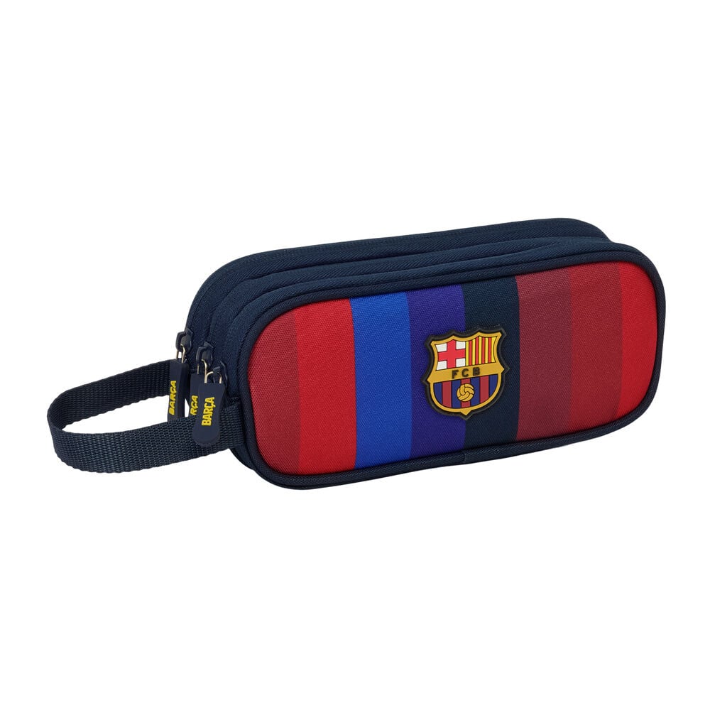 Portatodo triple F.C. Barcelona azulgrana con tres cremalleras y asa lateral