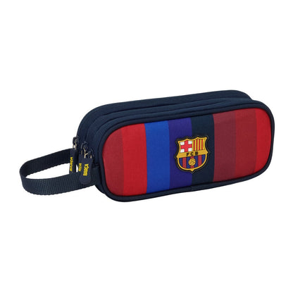 Portatodo triple F.C. Barcelona azulgrana con tres cremalleras y asa lateral