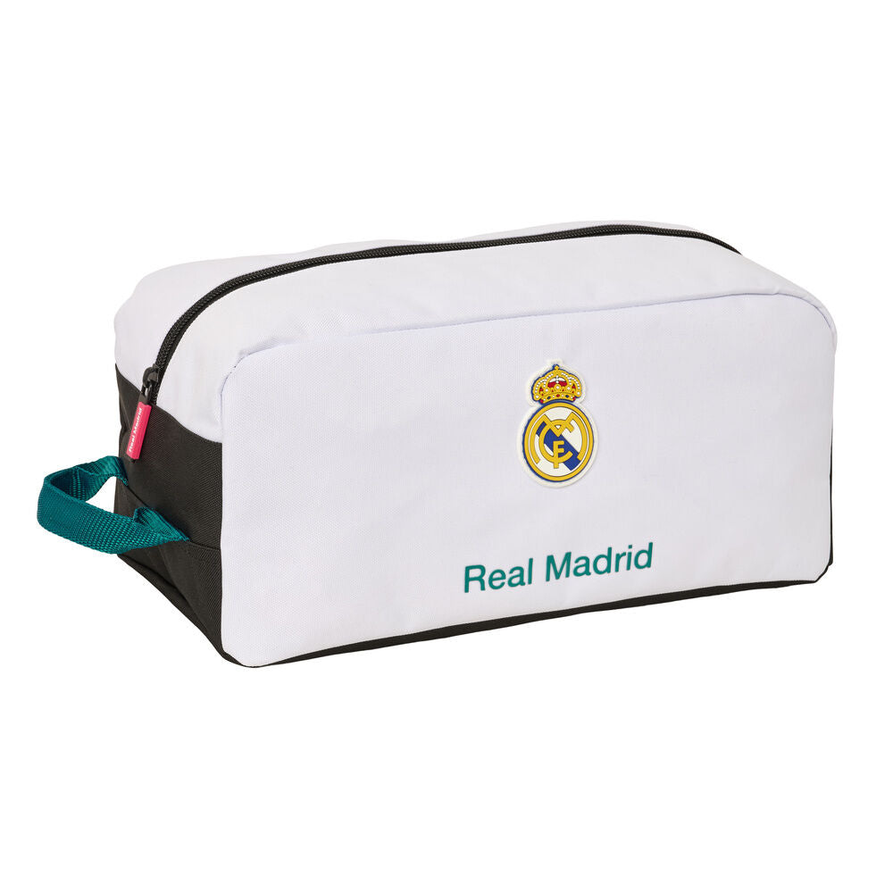 Zapatillero blanco y negro Real Madrid 26/27 con asa lateral